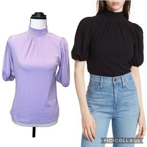 3 for $25 Who Wear What When Wear Lavender Mock Ruffle Neck Blouse
